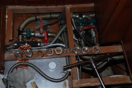 Removed bolts off keel